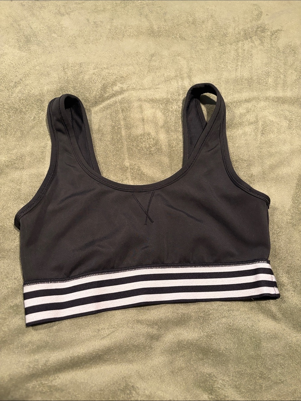 adidas Black Striped Band Sports Bra